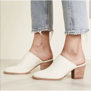Madewell White Harper Mules